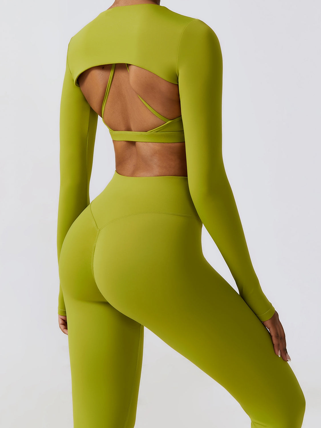 Cropped Cutout Long Sleeve Sports Top Shapelust