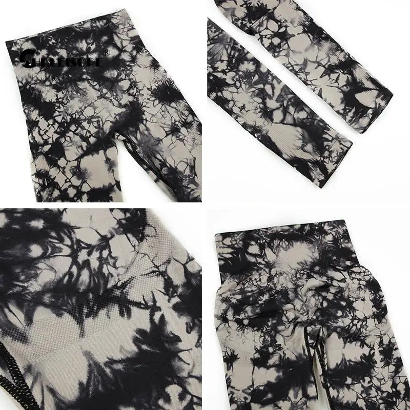Tie Dye Squat Leggings (Black)