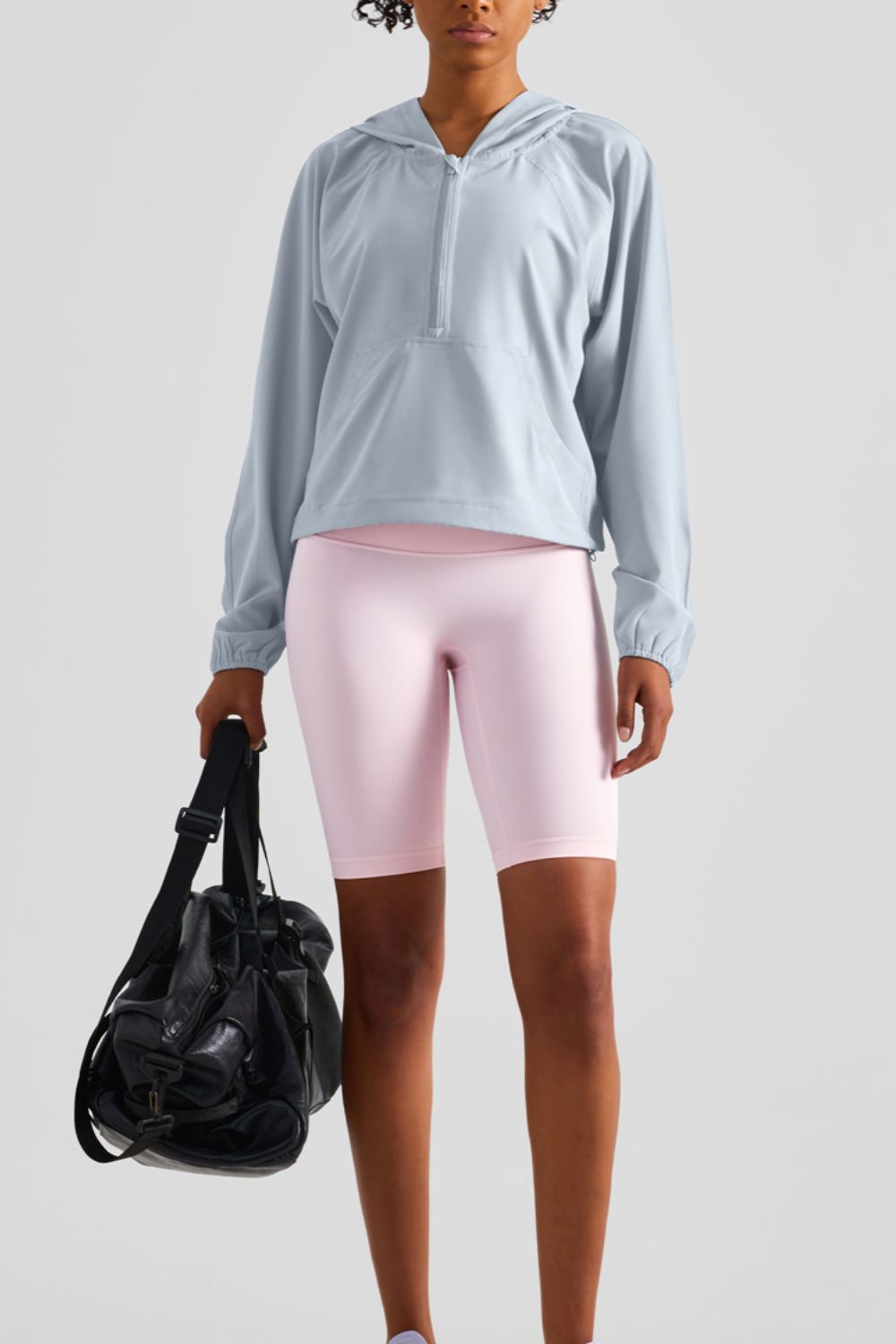 Half-Zip Hooded Sports Top Shapelust