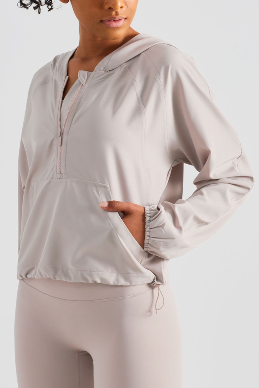 Half-Zip Hooded Sports Top Shapelust