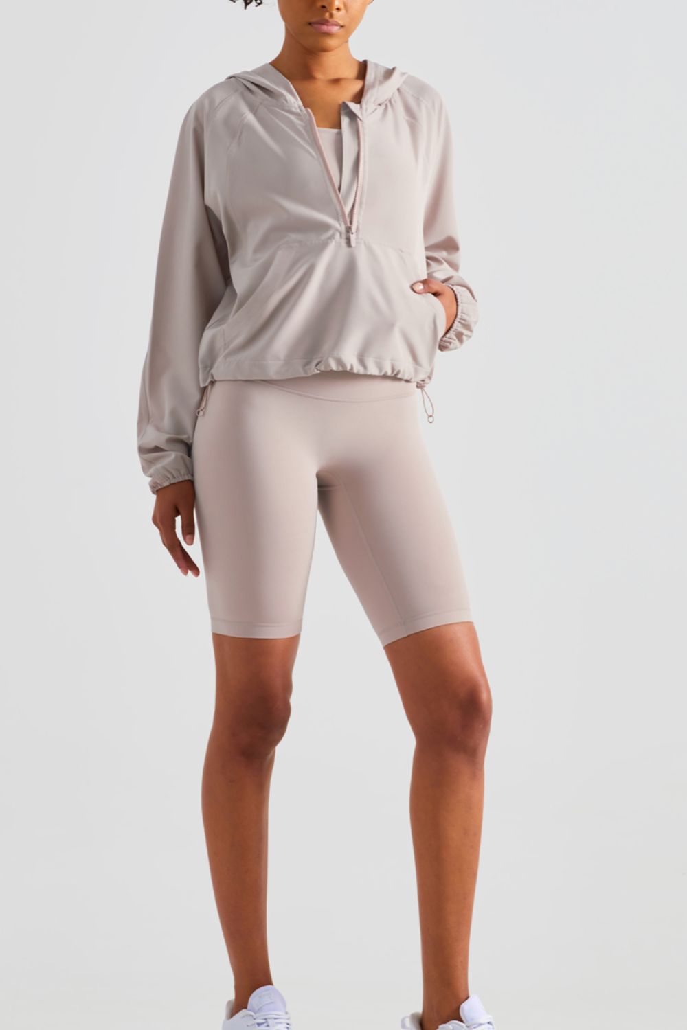 Half-Zip Hooded Sports Top Shapelust