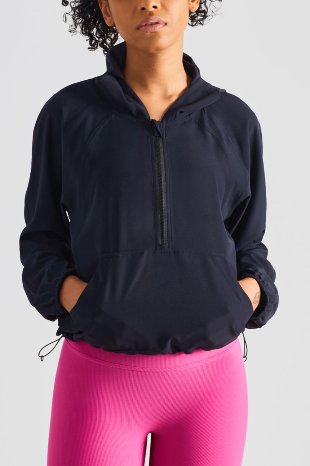 Half-Zip Hooded Sports Top Shapelust