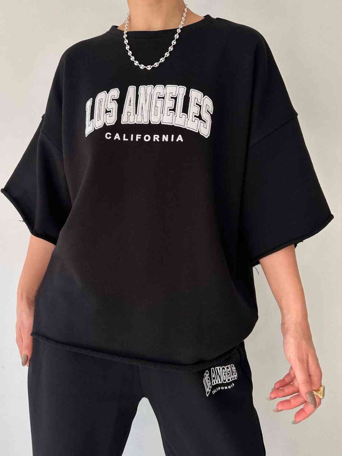 LOS ANGELES CALIFORNIA Graphic Sweatshirt and Sweatpants Set Shapelust