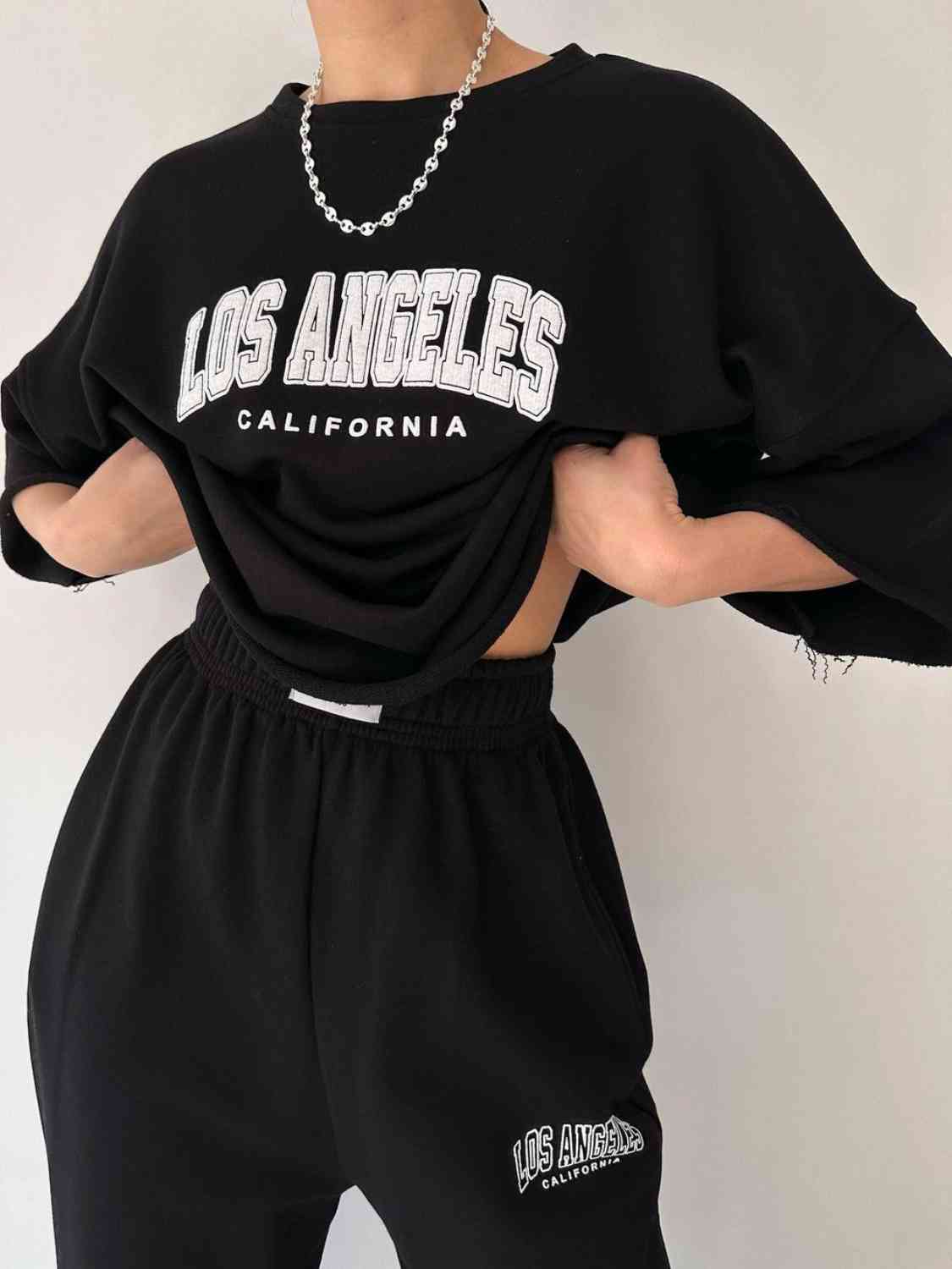 LOS ANGELES CALIFORNIA Graphic Sweatshirt and Sweatpants Set Shapelust