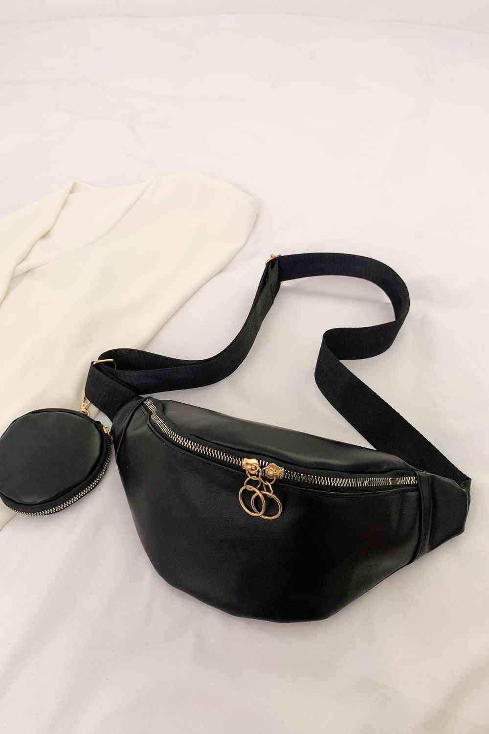 PU Leather Sling Bag with Small Purse Shapelust