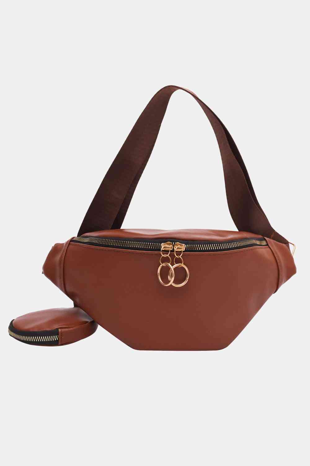 PU Leather Sling Bag with Small Purse Shapelust