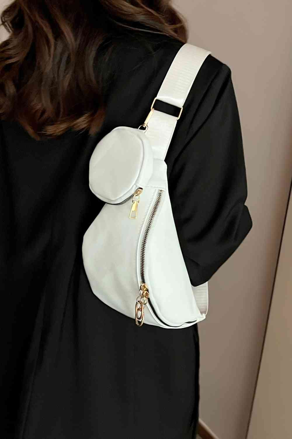 PU Leather Sling Bag with Small Purse Shapelust