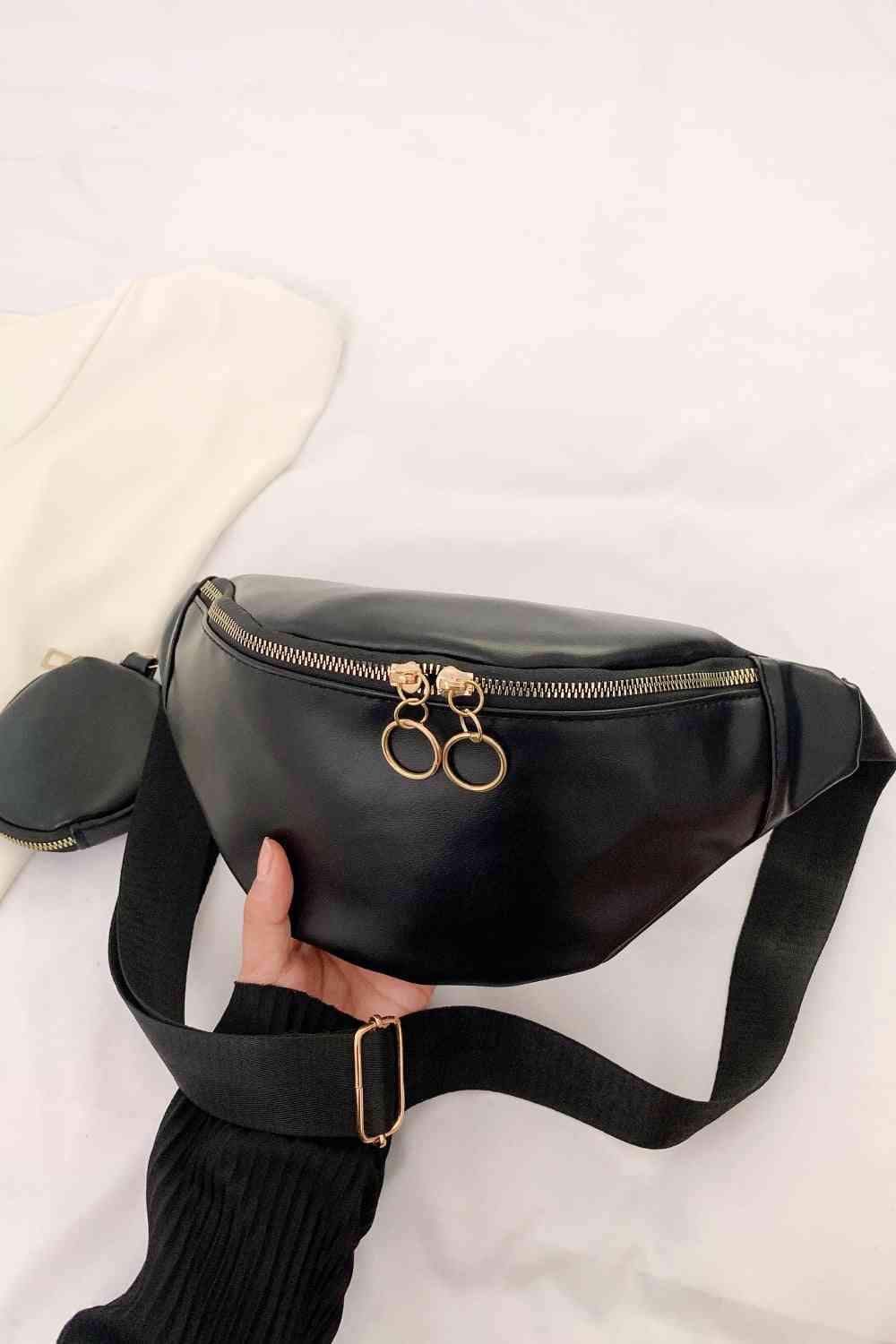 PU Leather Sling Bag with Small Purse Shapelust