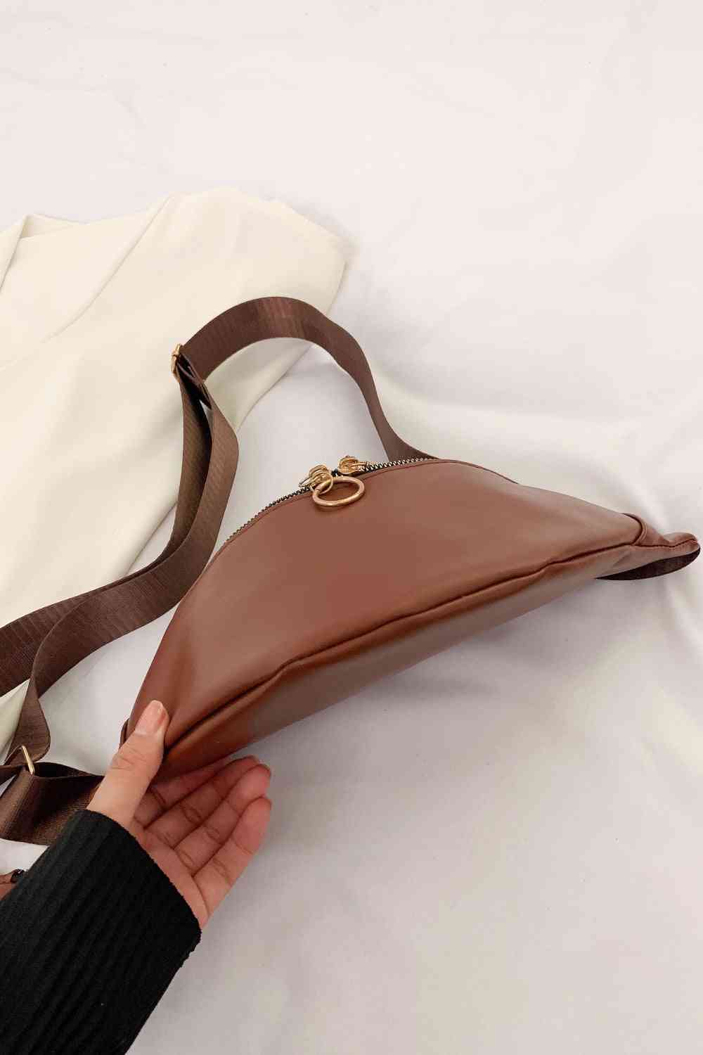 PU Leather Sling Bag with Small Purse Shapelust