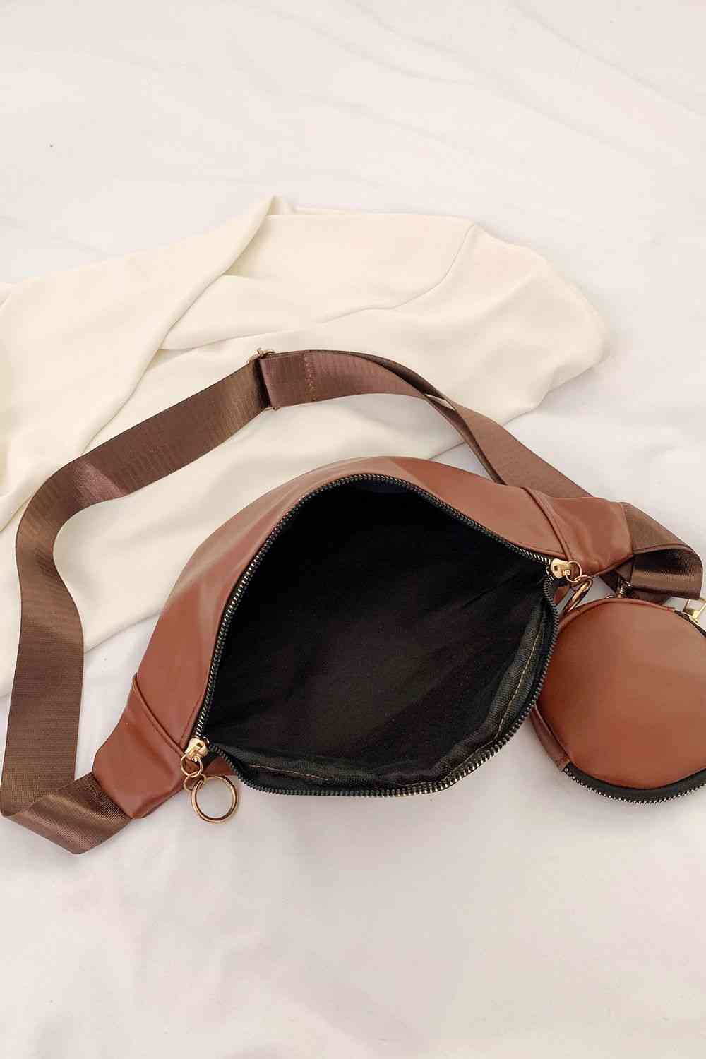 PU Leather Sling Bag with Small Purse Shapelust
