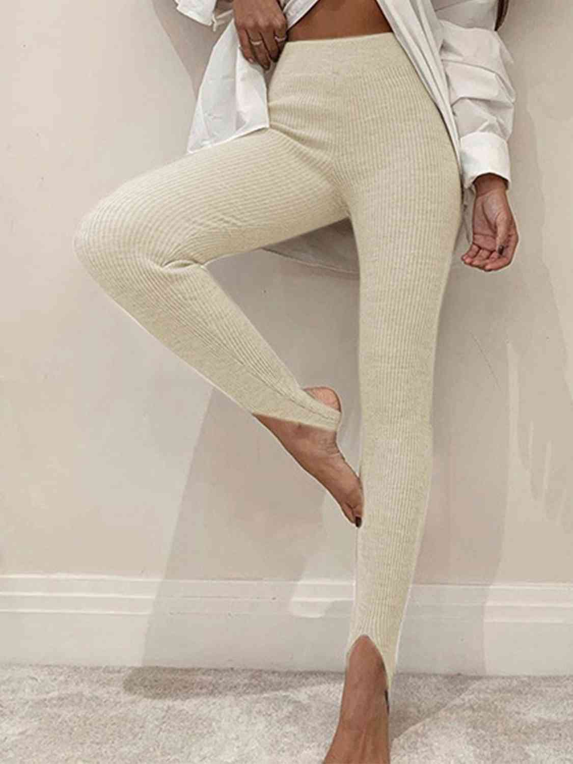 Ribbed Mid Waist Leggings Shapelust