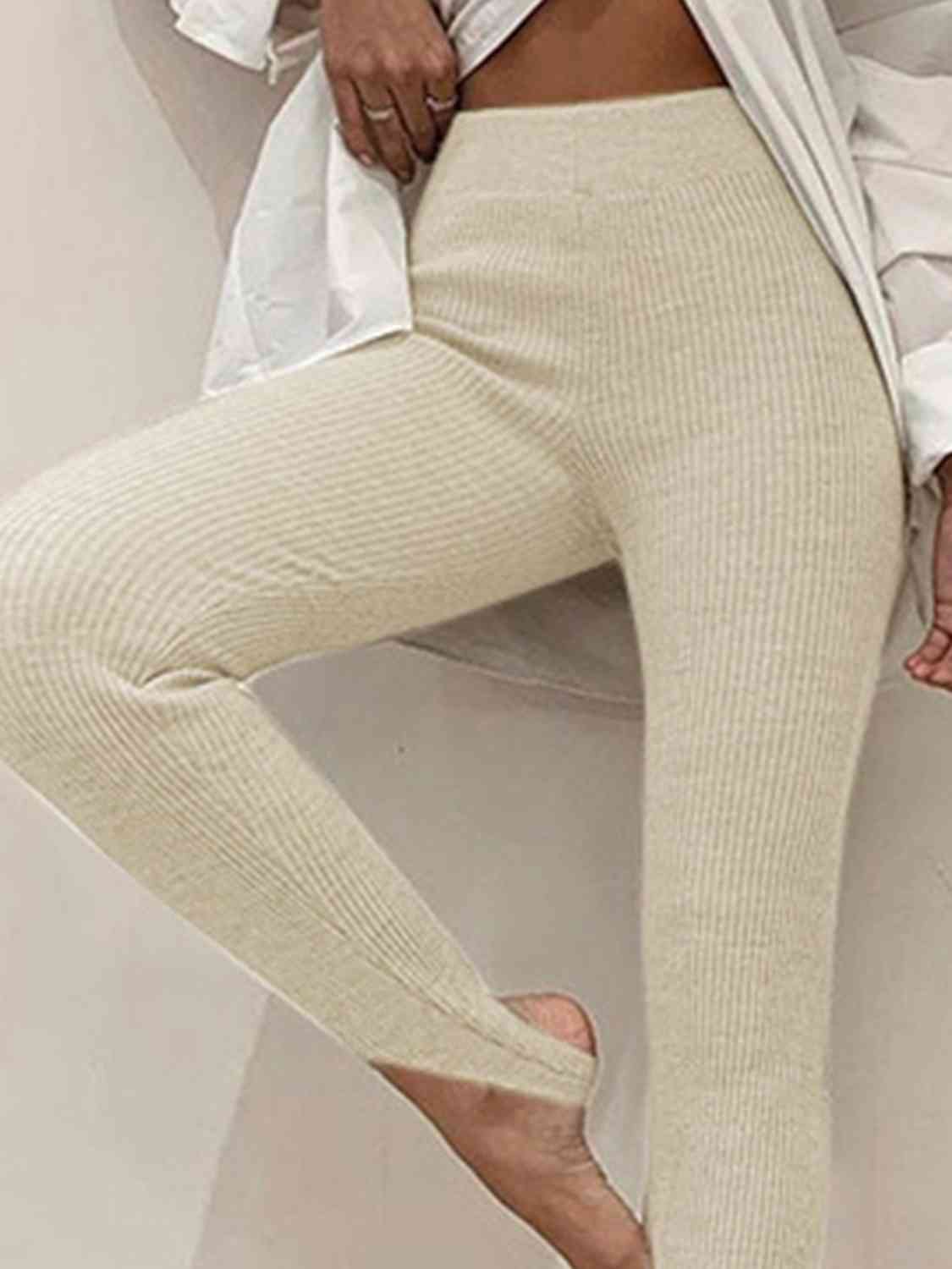 Ribbed Mid Waist Leggings Shapelust