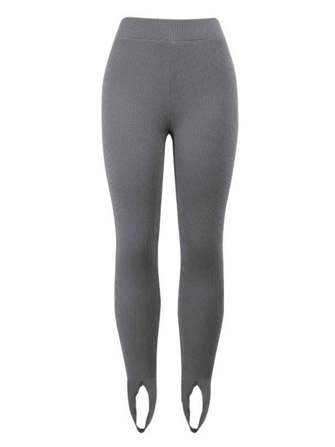 Ribbed Mid Waist Leggings Shapelust