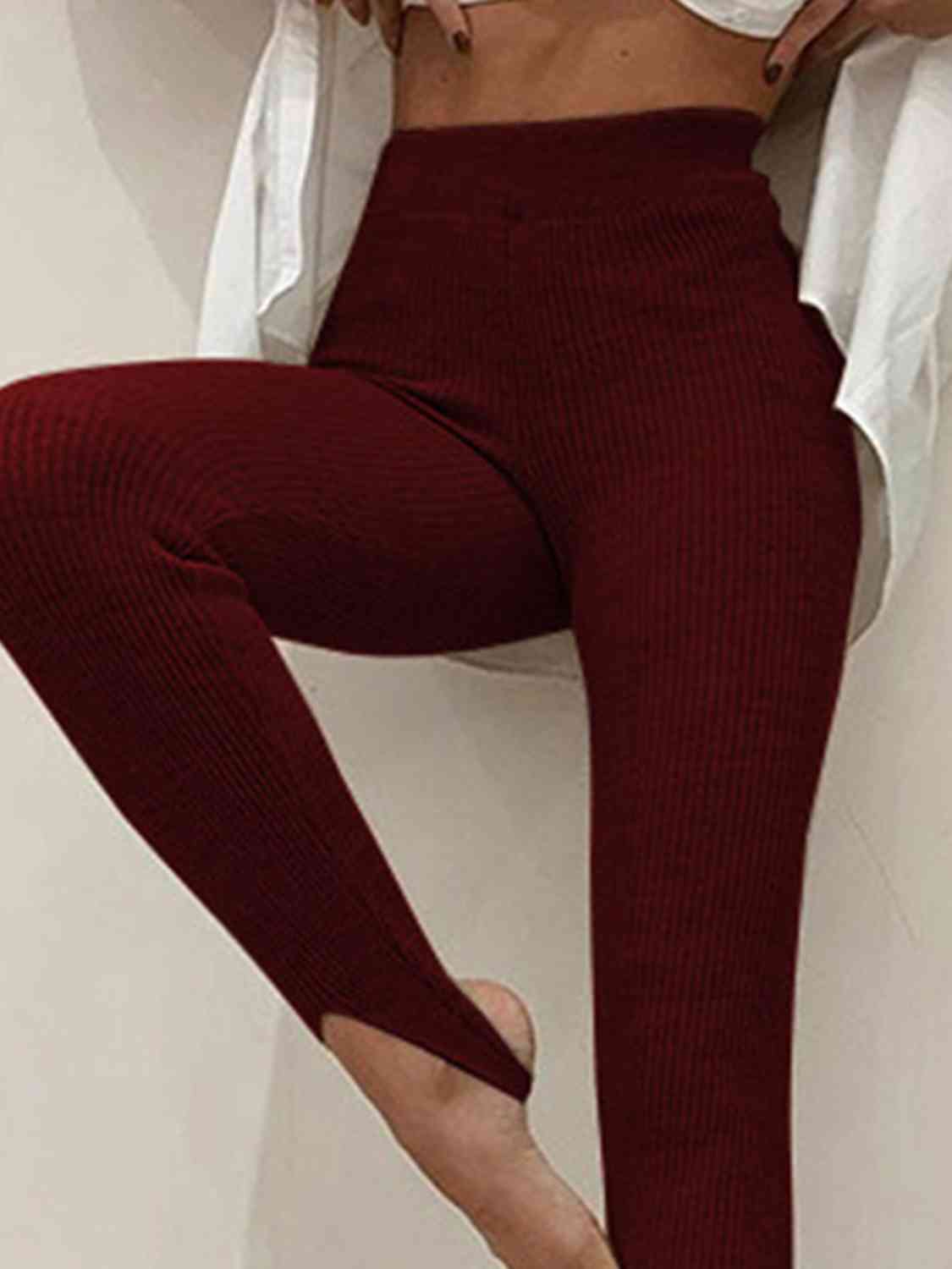 Ribbed Mid Waist Leggings Shapelust