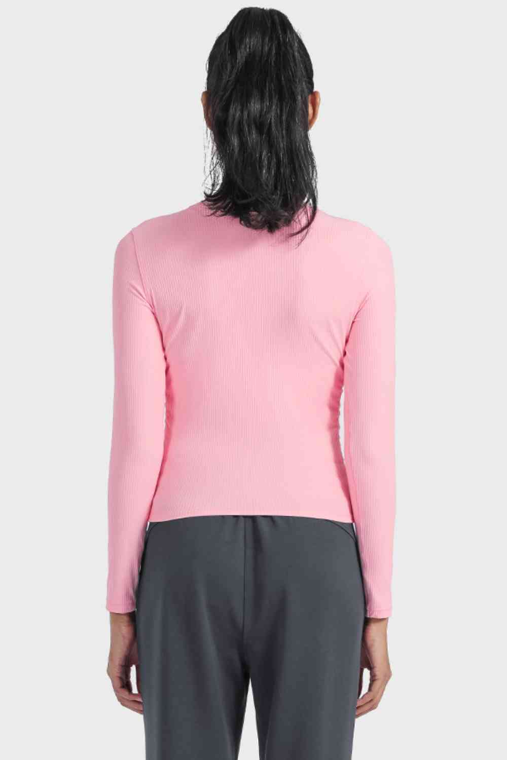 Round Neck Long Sleeve Sports Top Shapelust