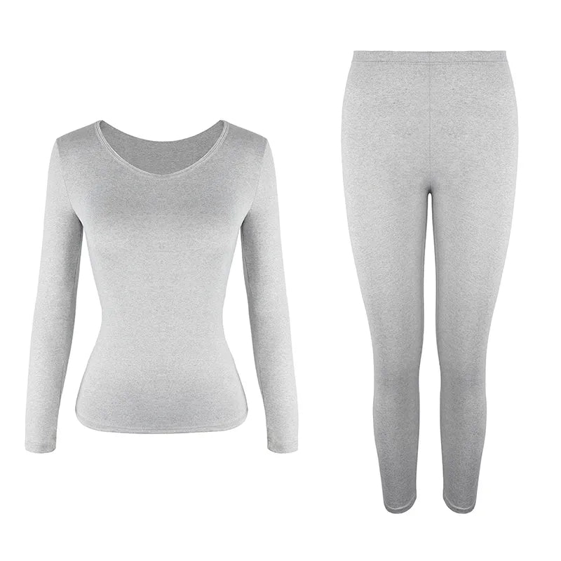 Women's Long Johns Thermal Underwear Set 'cozy' - grey