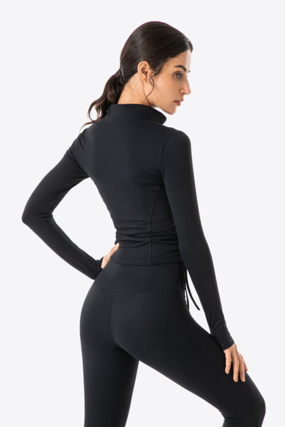 Side Drawstring Zip-Up Sports Jacket Shapelust