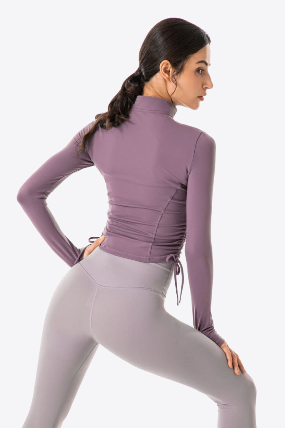 Side Drawstring Zip-Up Sports Jacket Shapelust