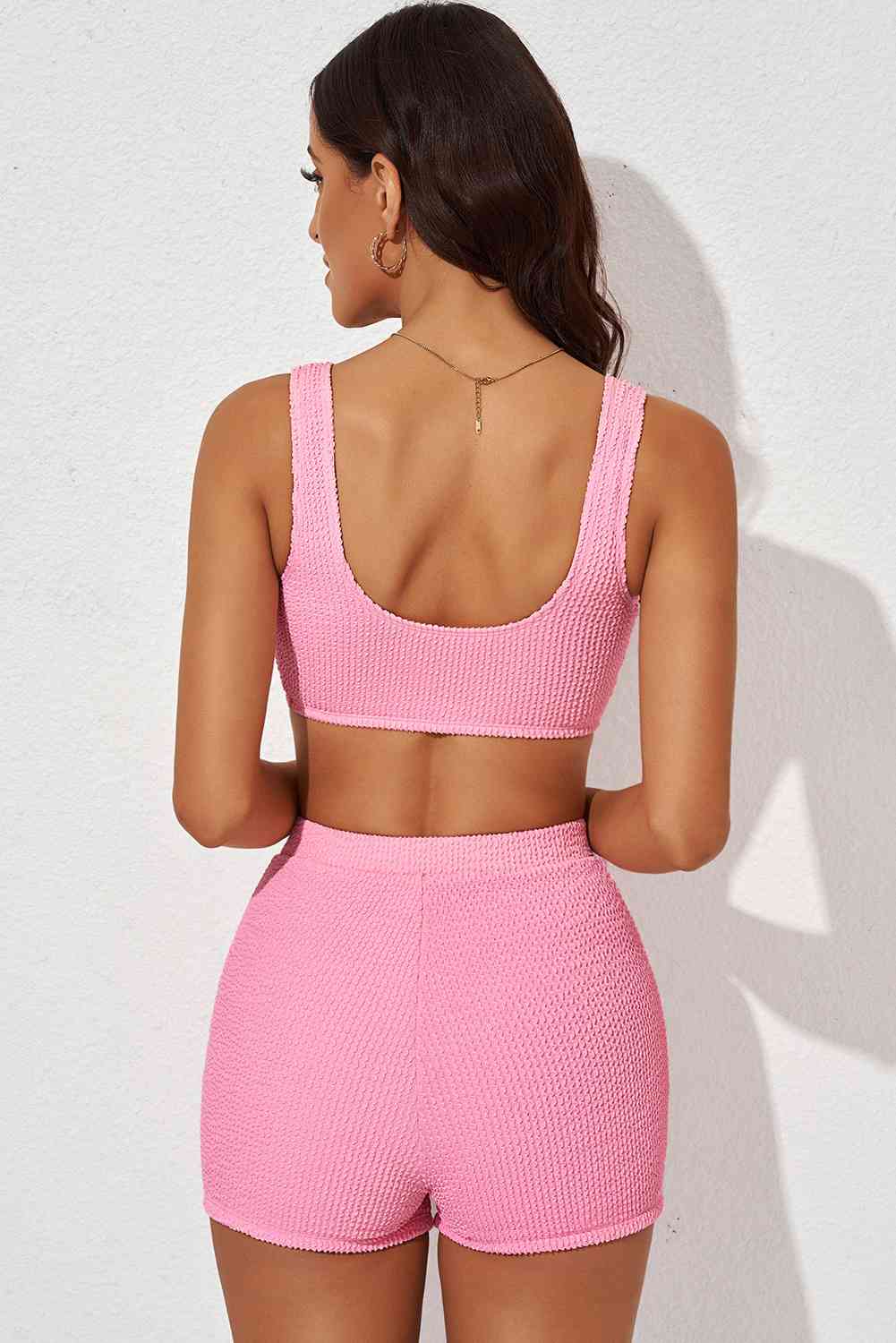 Textured Sports Bra and Shorts Set Shapelust