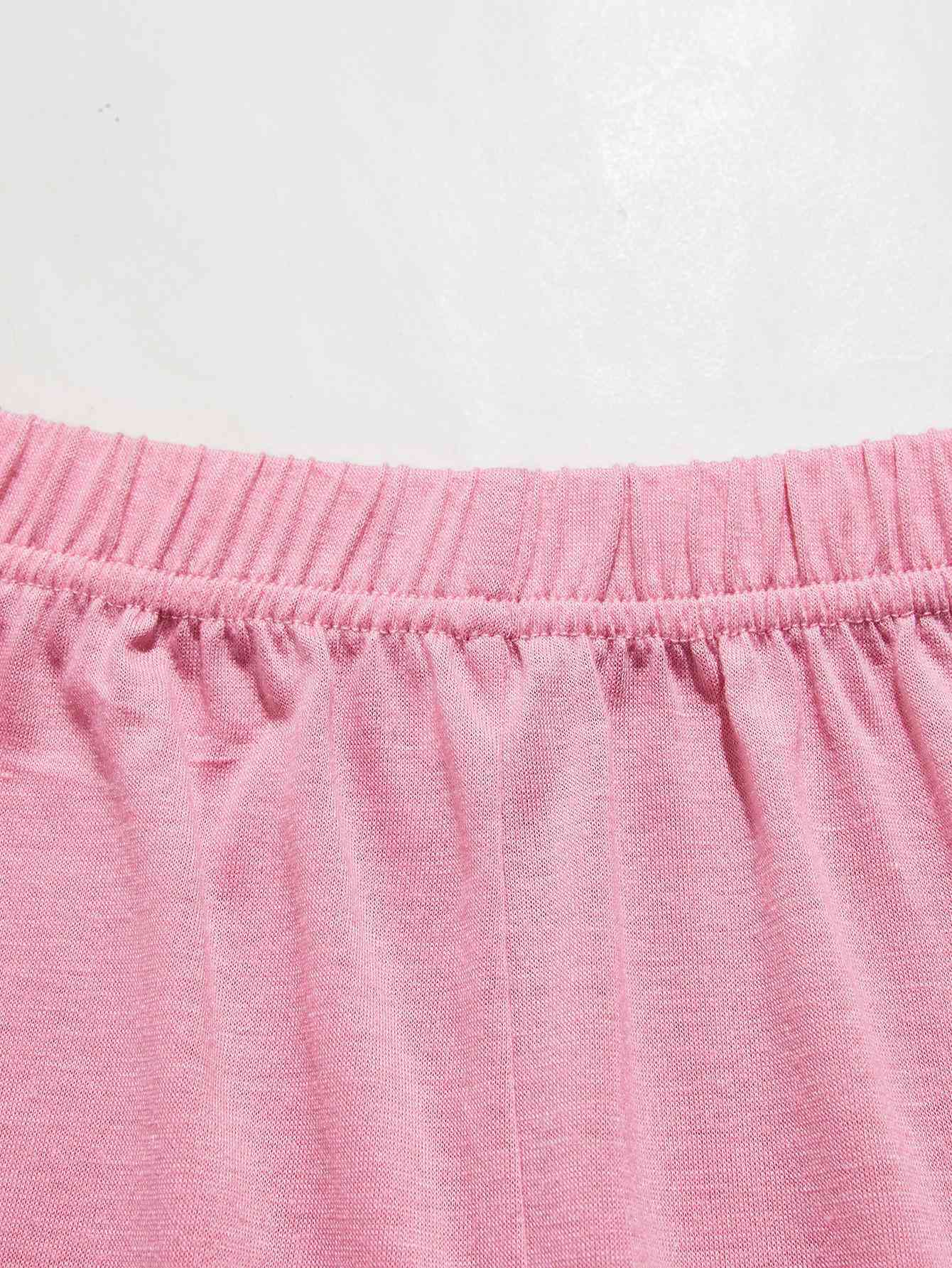 V-Neck Lace Trim Slit Cami and Pants Pajama Set Shapelust