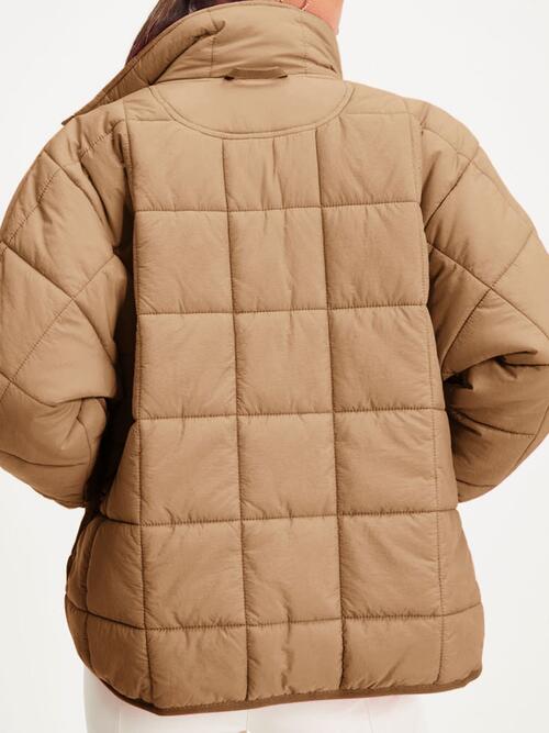 Zip Up Collared Neck Long Sleeve Jacket Shapelust