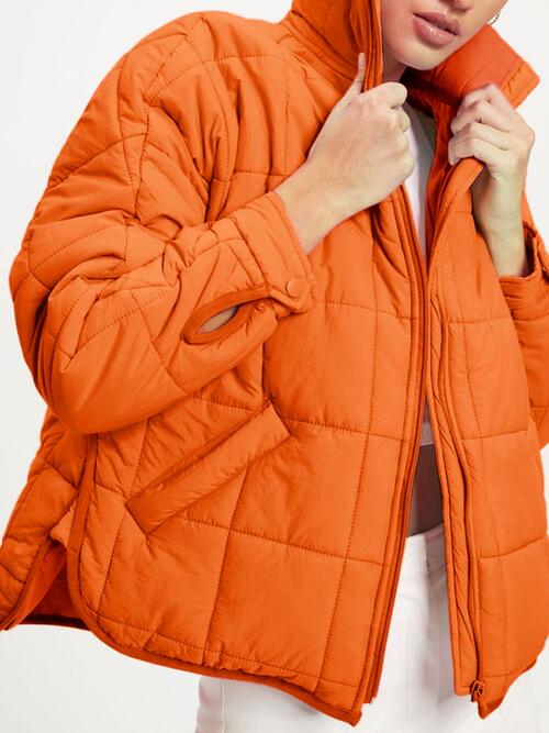 Zip Up Collared Neck Long Sleeve Jacket Shapelust