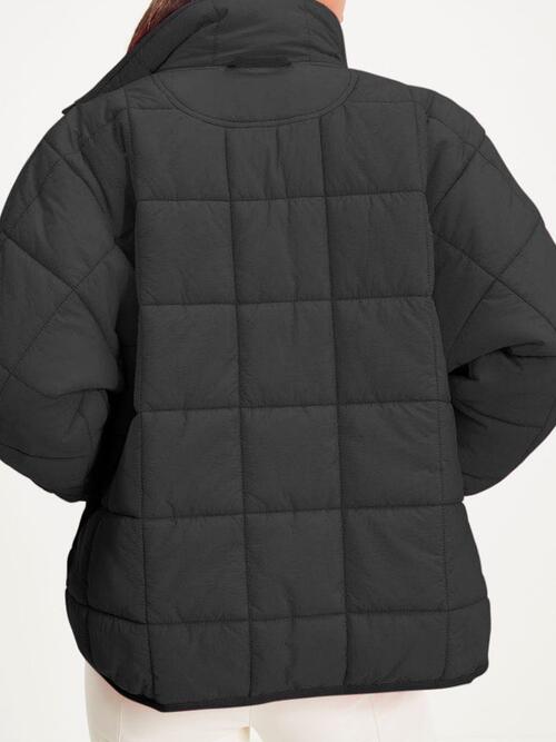 Zip Up Collared Neck Long Sleeve Jacket Shapelust