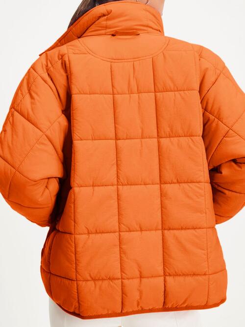 Zip Up Collared Neck Long Sleeve Jacket Shapelust