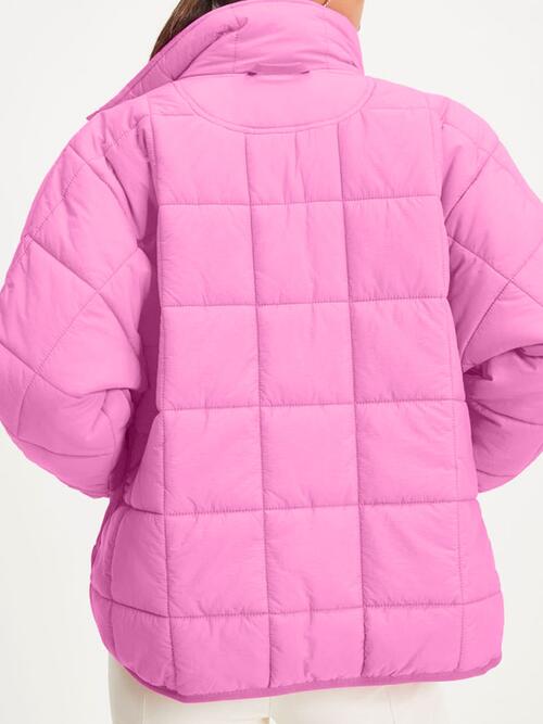 Zip Up Collared Neck Long Sleeve Jacket Shapelust