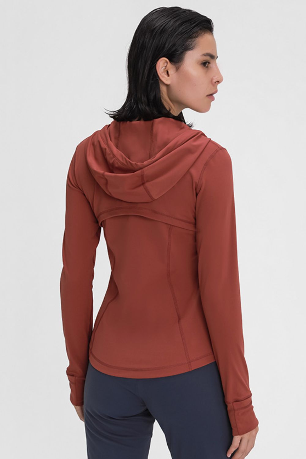 Zip Up Drawstring Detail Hooded Sports Jacket Shapelust