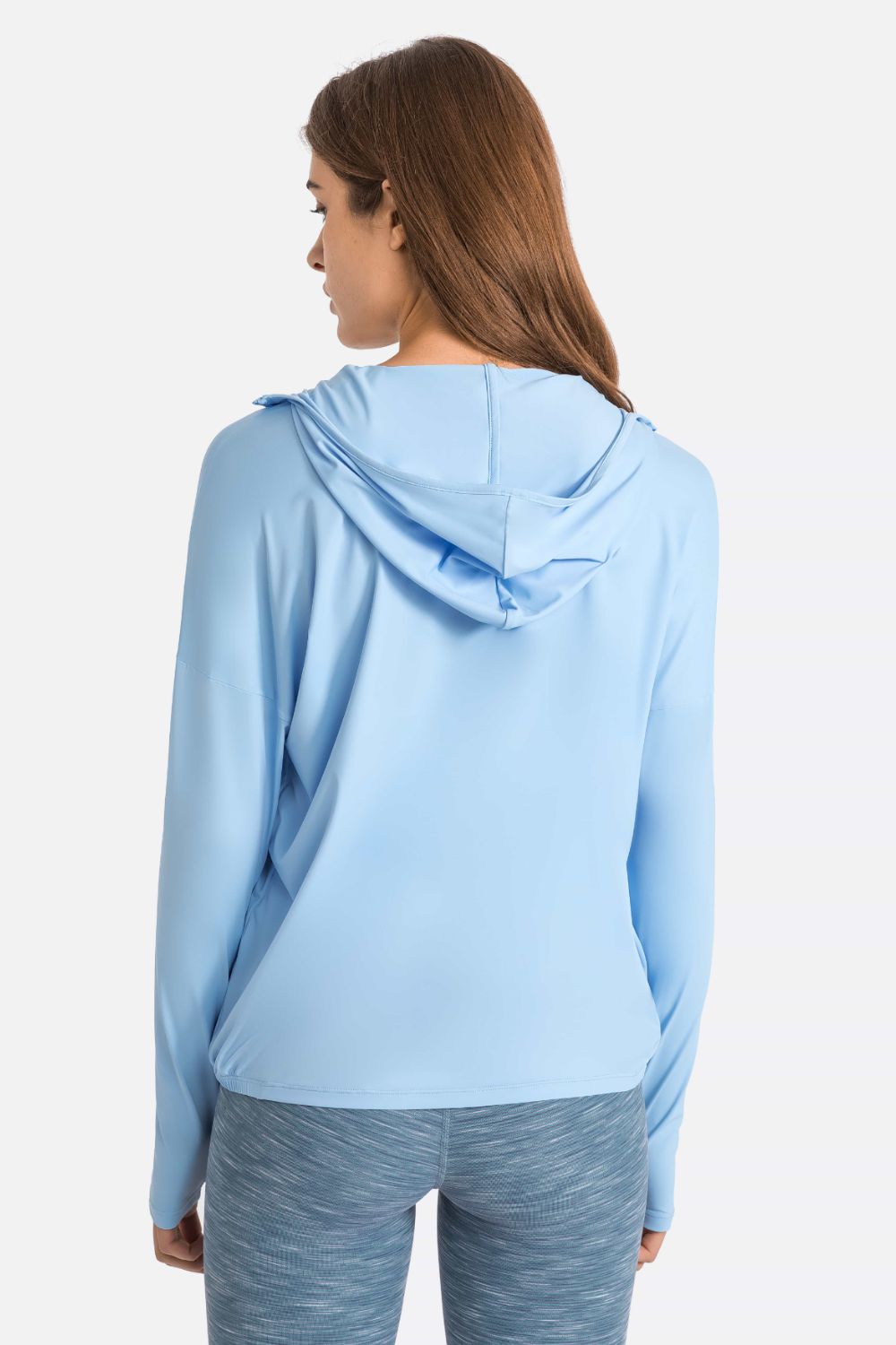 Zip Up Dropped Shoulder Hooded Sports Jacket Shapelust