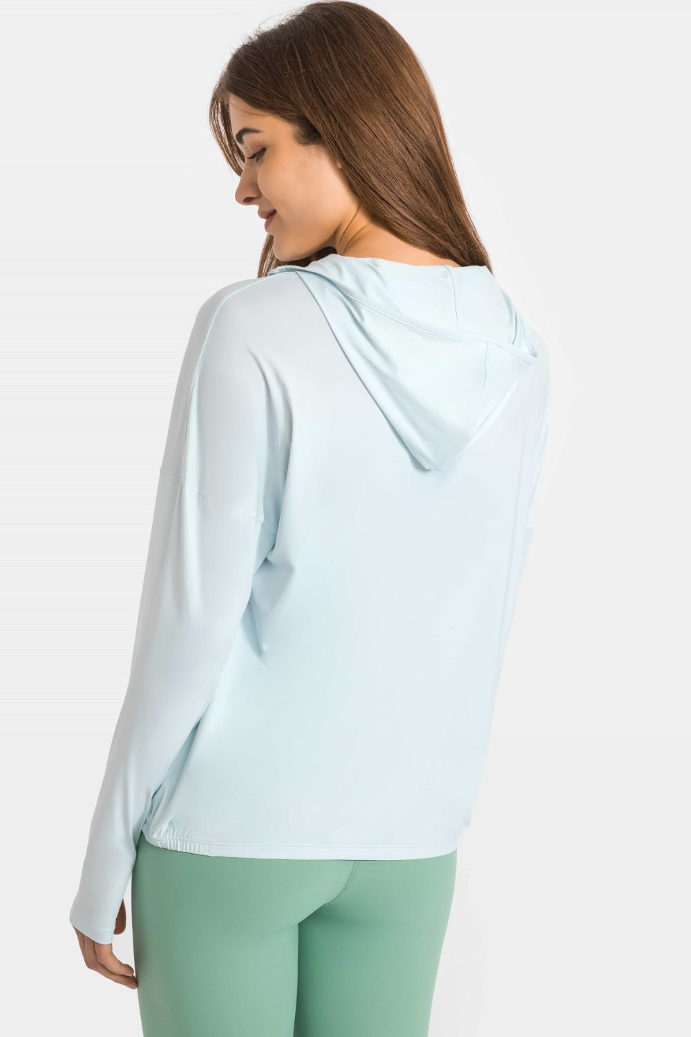 Zip Up Dropped Shoulder Hooded Sports Jacket Shapelust