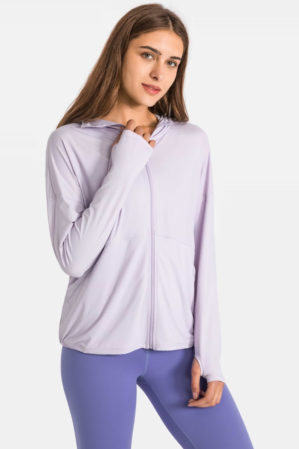 Zip Up Dropped Shoulder Hooded Sports Jacket Shapelust