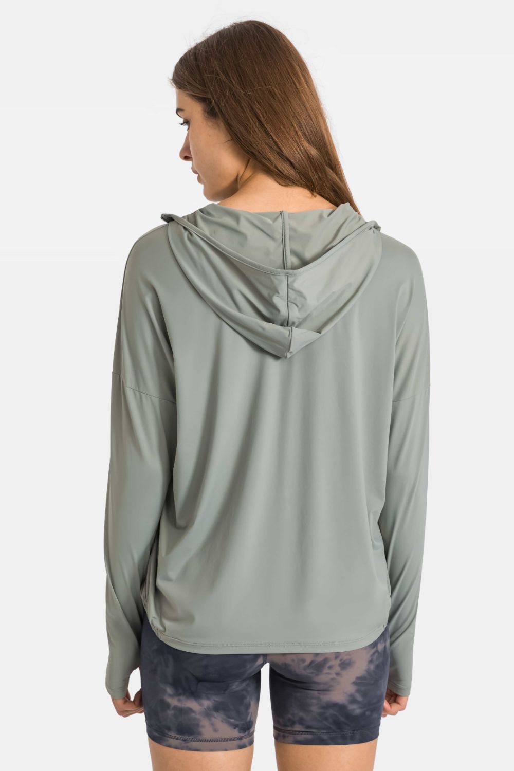 Zip Up Dropped Shoulder Hooded Sports Jacket Shapelust