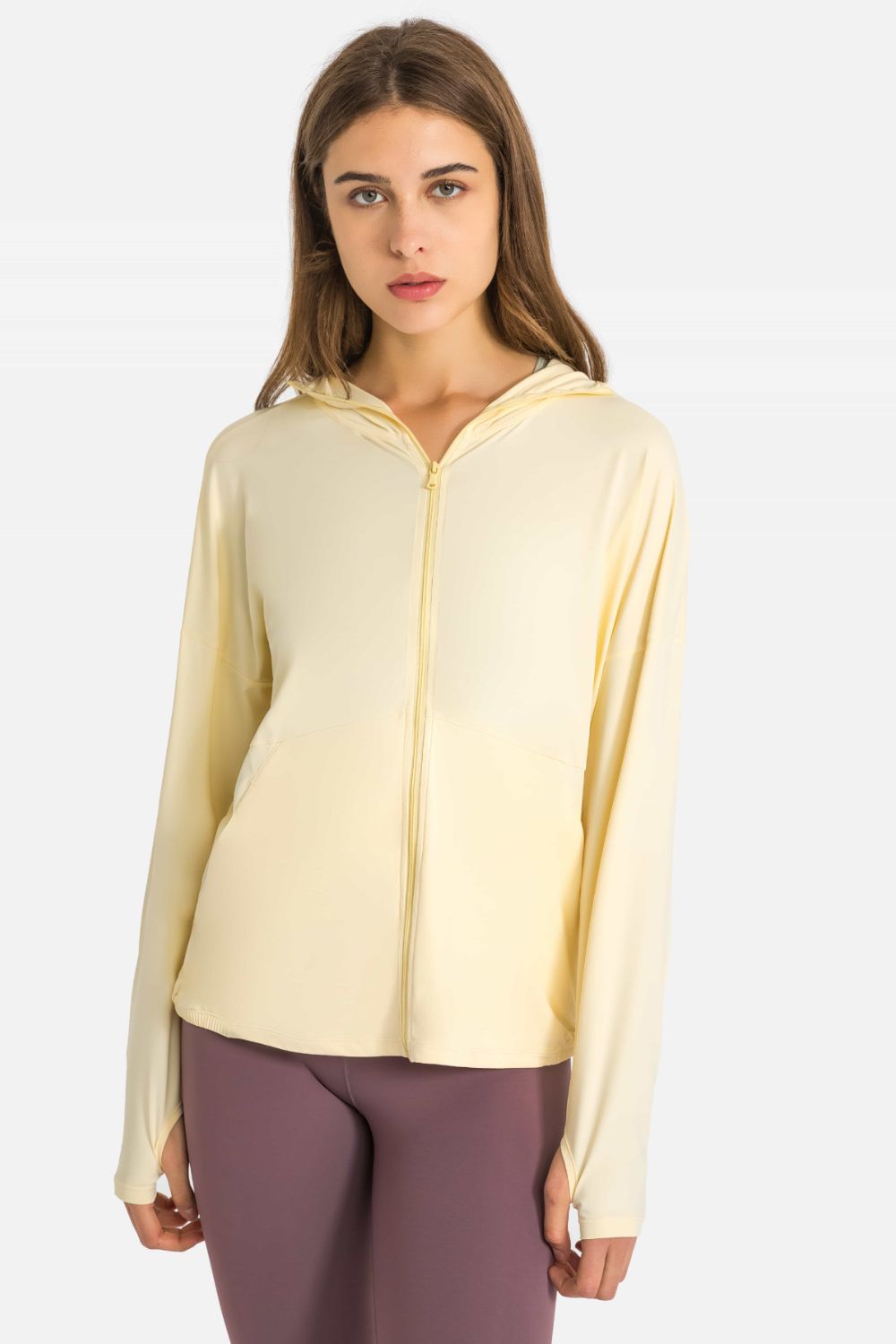Zip Up Dropped Shoulder Hooded Sports Jacket Shapelust