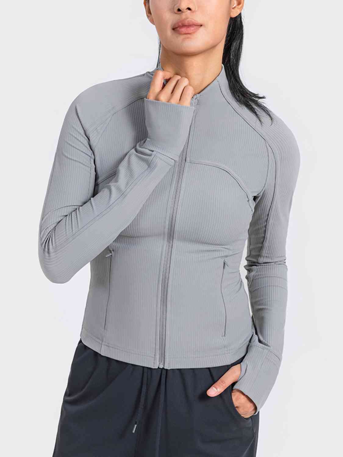 Zip-Up Long Sleeve Sports Jacket Shapelust