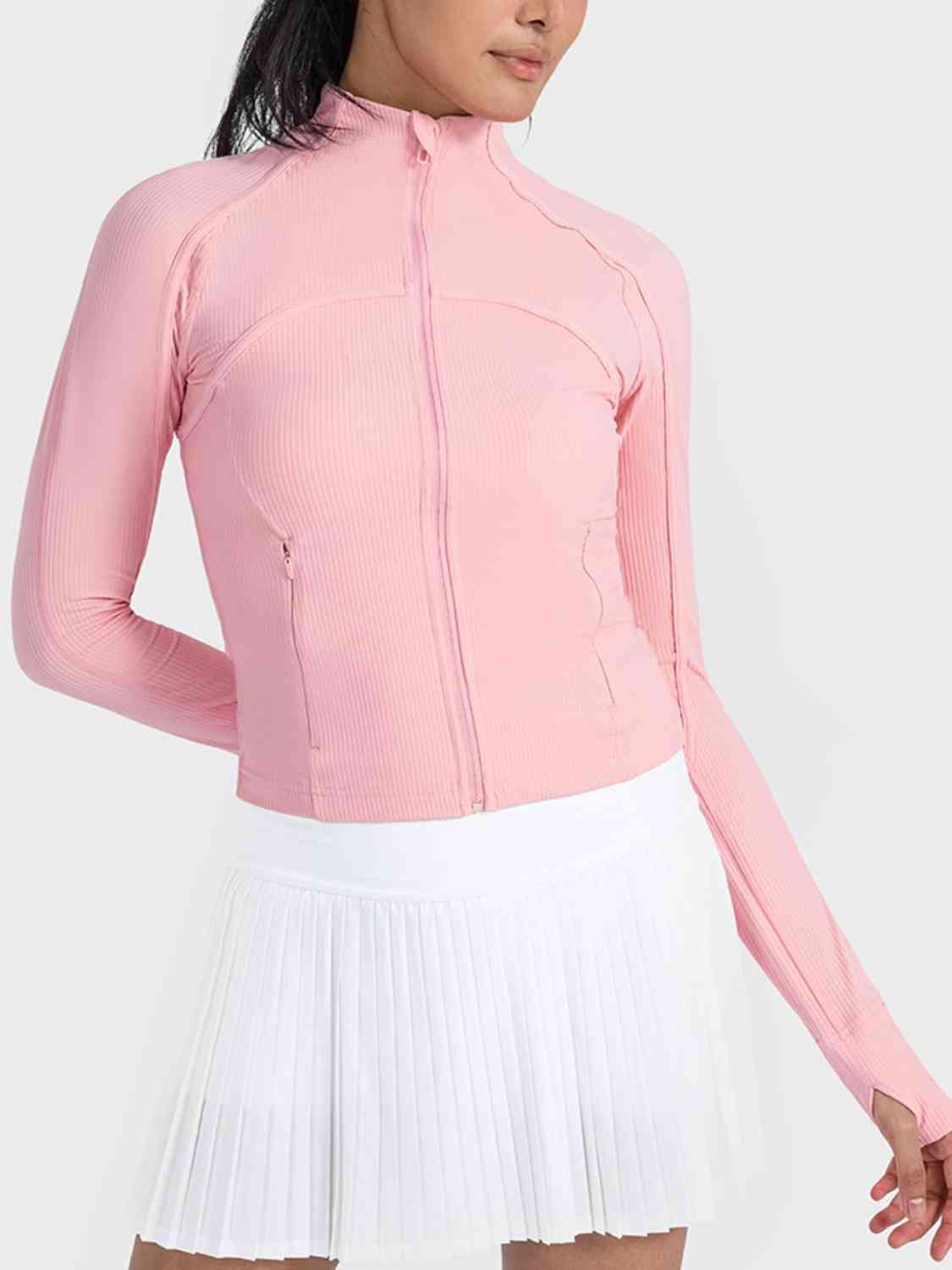 Zip-Up Long Sleeve Sports Jacket Shapelust
