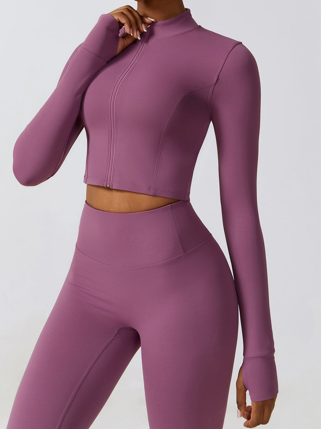 Zip-Up Long Sleeve Sports Top Shapelust