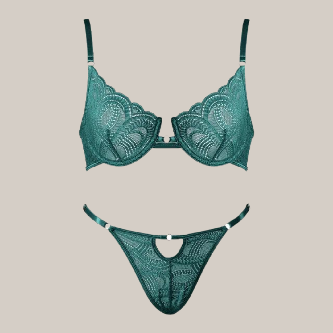 Pretty In Lace Lingerie Set (Green)