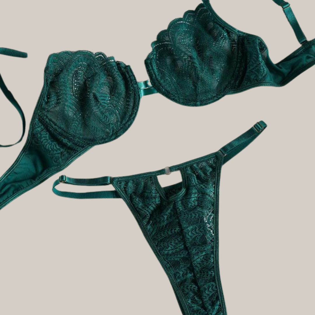 Pretty In Lace Lingerie Set (Green)