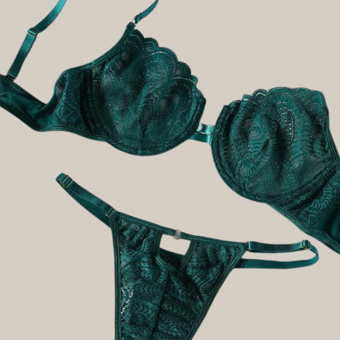 Pretty In Lace Lingerie Set (Green)