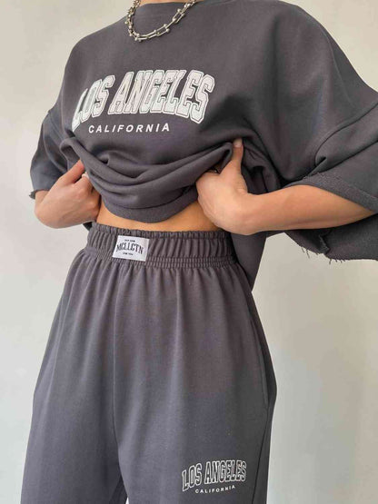 LOS ANGELES CALIFORNIA Graphic Sweatshirt and Sweatpants Set Shapelust