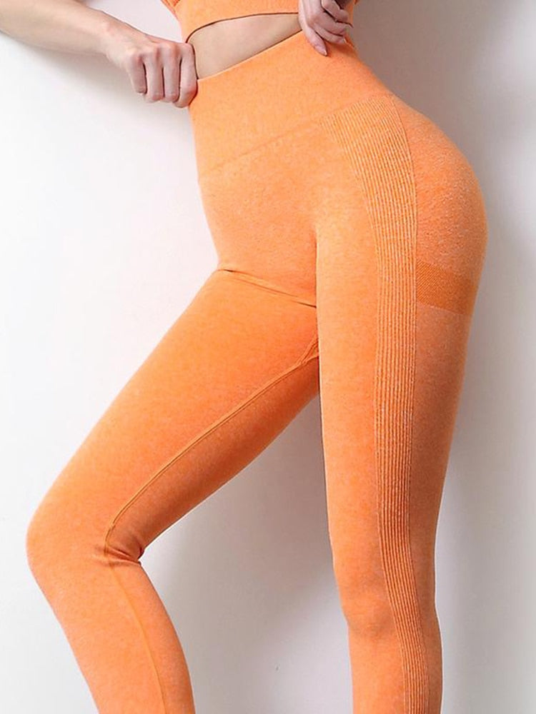 Orange Squat Proof Leggings Shapelust