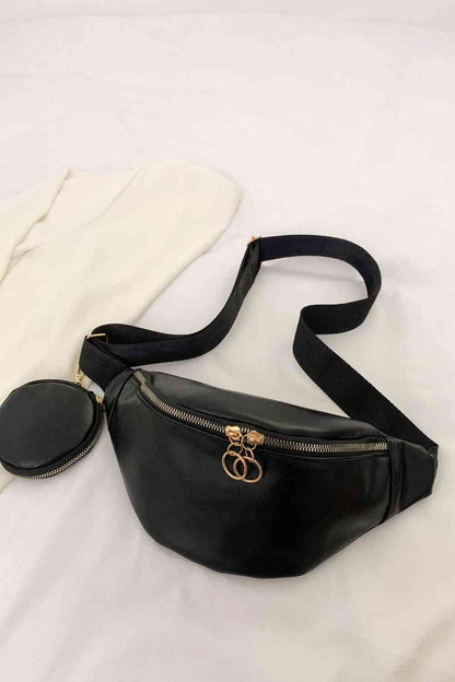 PU Leather Sling Bag with Small Purse Shapelust