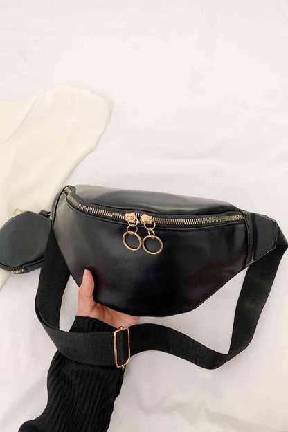 PU Leather Sling Bag with Small Purse Shapelust