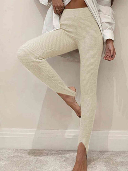 Ribbed Mid Waist Leggings Shapelust