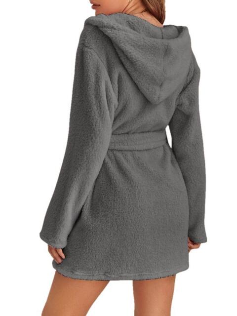 Tie Waist Hooded Robe Shapelust