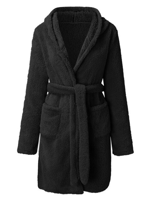 Tie Waist Hooded Robe Shapelust