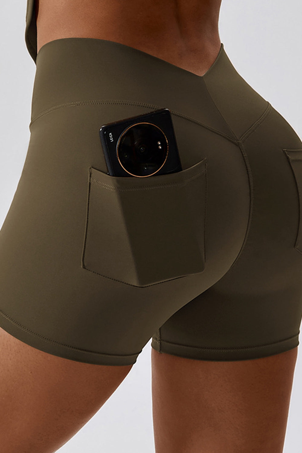 Wide Waistband Back Pocket Sports Shorts Shapelust