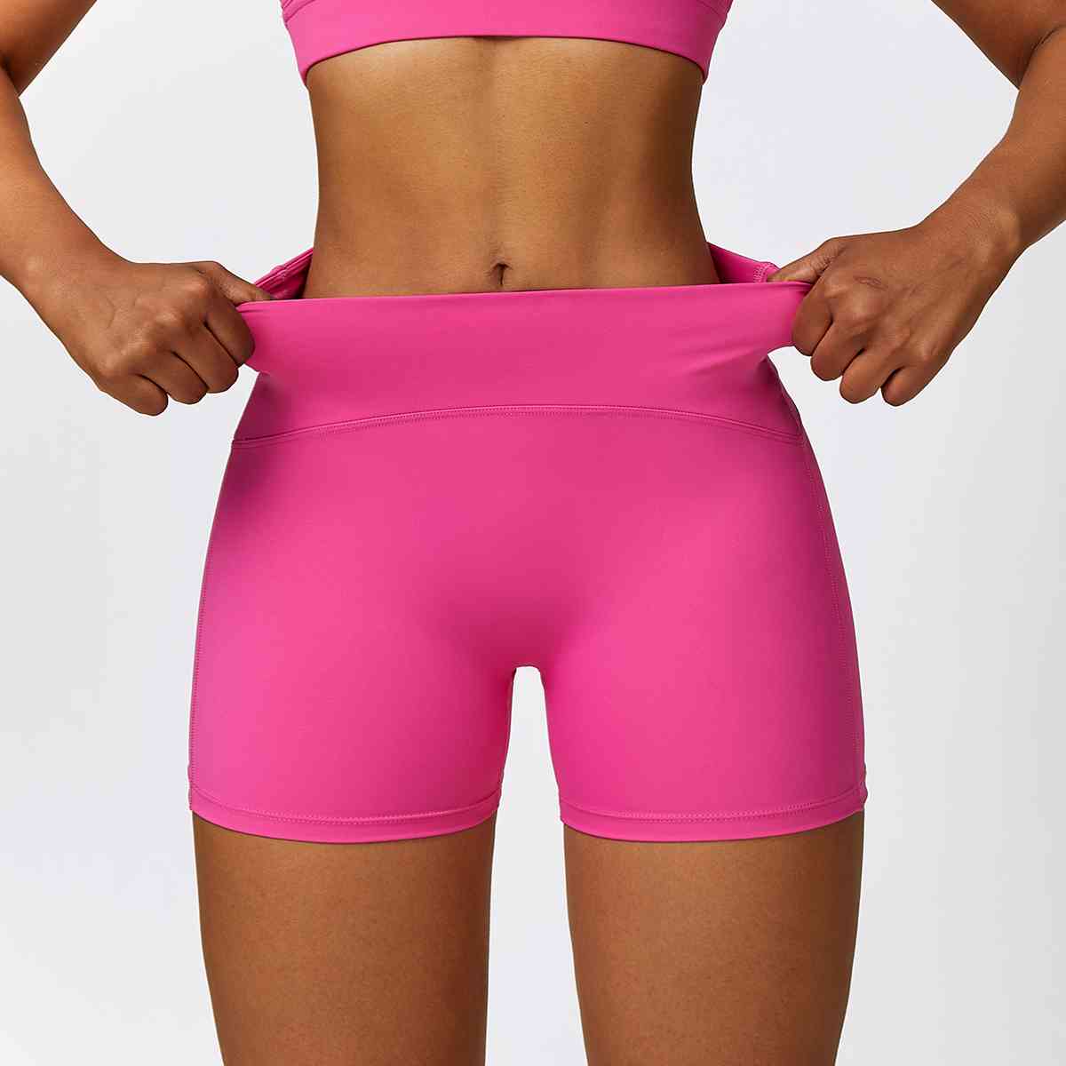 Wide Waistband Slim Fit Sports Shorts Shapelust